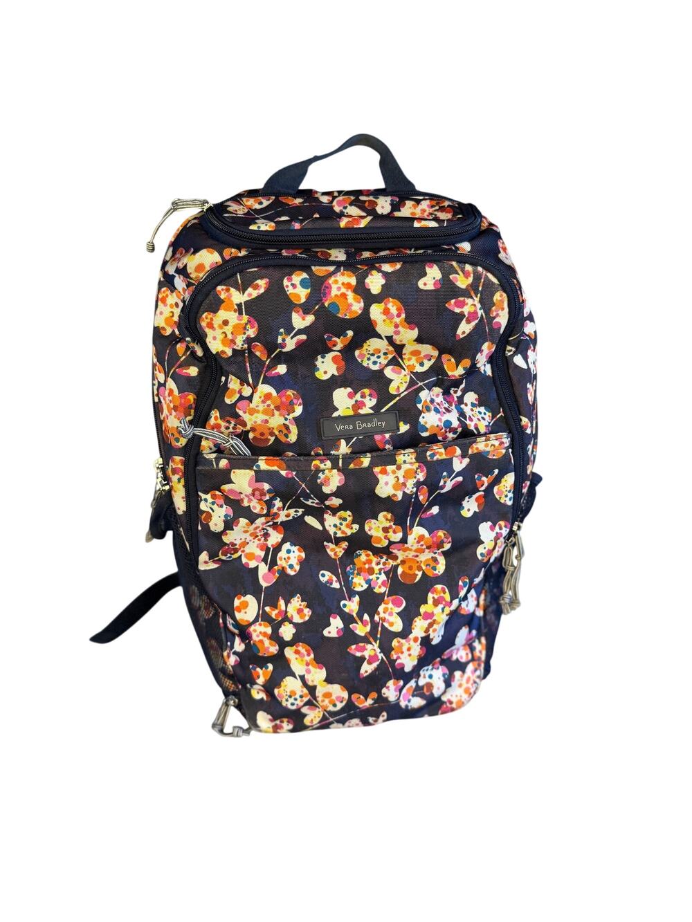 Vera Bradley Lighten Up Journey Backpack Floral Butterfly Navy Water Resistant